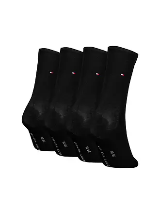 TOMMY HILFIGER | Chaussettes lot de 4 Noir | schwarz